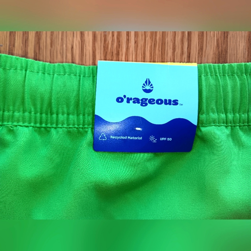 O'rageous Green Swim Shorts 2xl